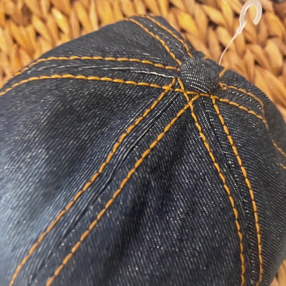 Stylish  Rhinestone studded blue jean Milano hat - Picture 8 of 10